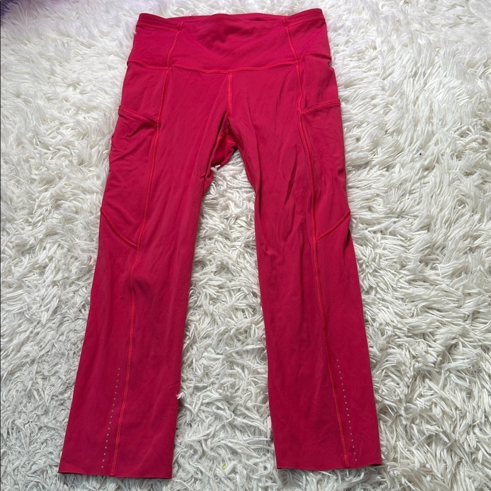 Lululemon Fast & Free Crop II *Nulux 19" Persian Red